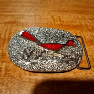 Road runner metal belt buckle.
